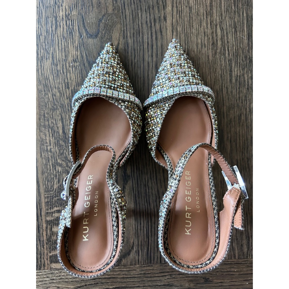 Kurt Geiger London Bond Crystal Embellished d'Orsay Pumps Size 5.5 Heels EU 35.5 - Picture 2 of 8